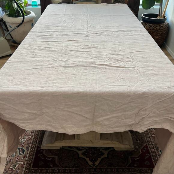 Hotel Collection Duvet Cover Full/Queen Beige 100% Linen Zip - Picture 2 of 10